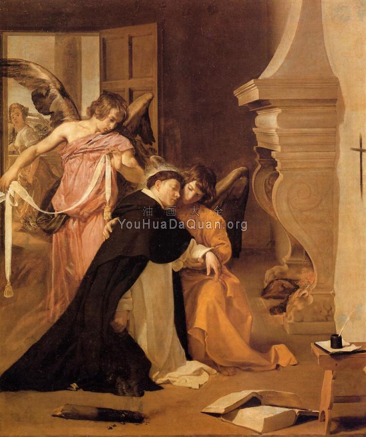 The Temptation of St. Thomas Aquinas - 迭戈·罗德里格斯·德·席尔瓦·委拉斯贵支